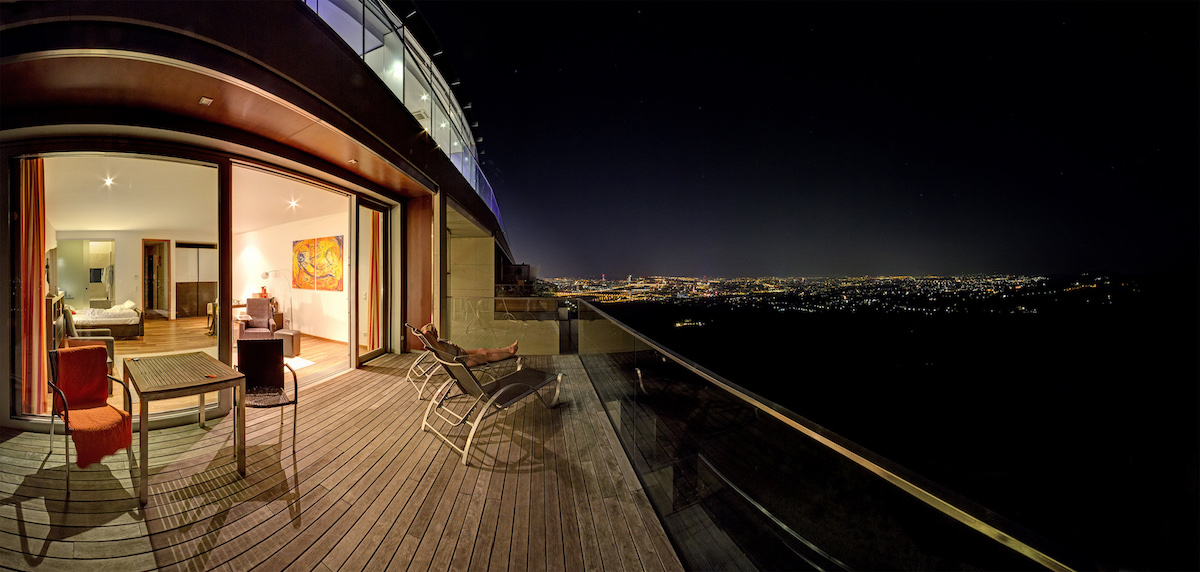 Das Suite Hotel Kahlenberg ist für romantische Abende mit Blick über Wien geeignet